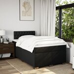 vidaXL Sommier à lattes de lit avec matelas noir 120x190 cm tissu