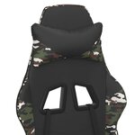 vidaXL Chaise de jeu Noir et camouflage Similicuir