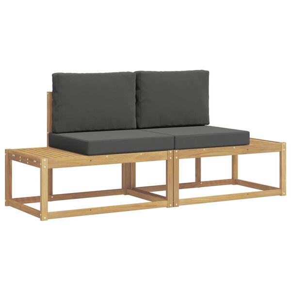 vidaXL Ensemble de canapés d'extérieur 2 Pièces Blanc et anthracite