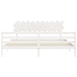 vidaXL Cadre de lit avec tête de lit blanc 200x200 cm bois massif