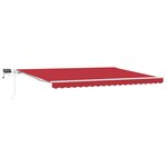 Auvent Rétractable Manuel vidaXL avec LED Rouge 450x300 cm
