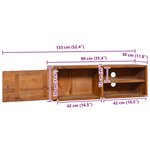 vidaXL Meuble TV mural 90x30x30 cm Bois de teck massif