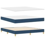 vidaXL Lit à ressorts avec matelas Bleu 200 x 180 cm tissu