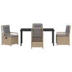 vidaXL Ensemble de salle à manger de jardin 5 pièces en beige poly rattan