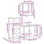 vidaXL Ensemble de meubles de salle de bain 3 Pièces Chêne fumé