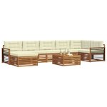 vidaXL Ensemble de canapés d'extérieur 8 pc Naturel et Crème