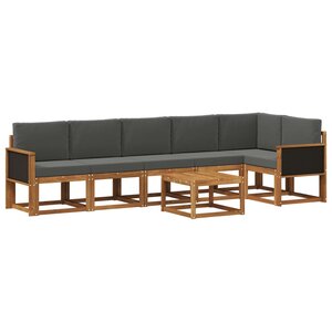 vidaXL Ensemble de canapés d'extérieur 7 pc Naturel et Anthracite