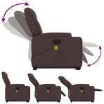 vidaXL Fauteuil inclinable de massage électrique Marron foncé Tissu