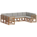 vidaXL Ensemble de canapés d'extérieur 9 pc Gris Naturel et Clair