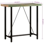 vidaXL Table de bar 110x55x107 cm bois massif de récupération et fer