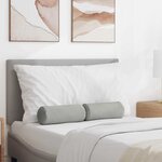 vidaXL Coussins d'accent 2 Pièces Gris clair Ø 15 x 40 cm