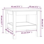 vidaXL Table basse 45x45x40 cm Bois massif de pin