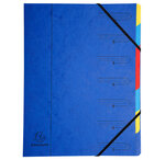 Trieur agrafé avec élastiques 7 compartiments Bleu EXACOMPTA
