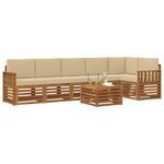vidaXL Ensemble de canapés d'extérieur 7 pc Naturel et Beige Polyester