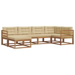 vidaXL Ensemble de canapés d'extérieur 6 pc Naturel et Beige