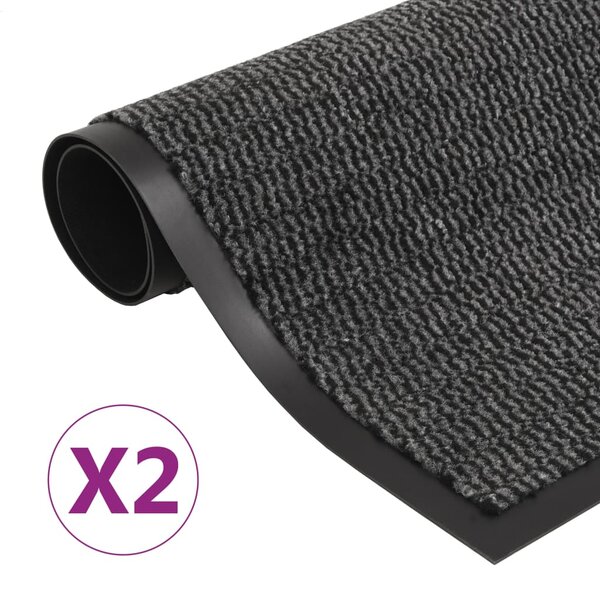 vidaXL Paillassons rectangulaires 2 Pièces 40 x 60 cm Anthracite