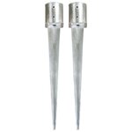 vidaXL Piquets au sol 2 Pièces Argenté 12x91 cm Acier galvanisé