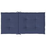 vidaXL Coussins de chaise à dossier bas lot de 2 bleu marine tissu