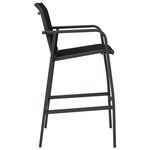 vidaXL Chaises de bar de jardin lot de 4 Noir Textilène