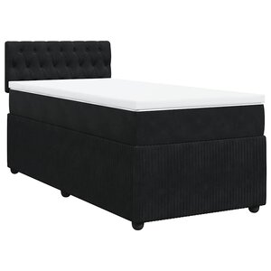vidaXL Sommier à lattes de lit avec matelas Noir 90x190 cm Velours