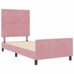 vidaXL Cadre de lit avec tête de lit Rose 90 x 190 cm Velours