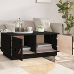 vidaXL Table basse Noir 80x50x35 cm Bois massif de pin