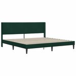 vidaXL Cadre de lit avec matelas Vert foncé 200 x 200 cm Velours