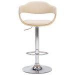 vidaXL Tabourets de bar lot de 2 crème bois courbé et similicuir
