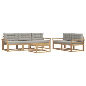vidaXL Ensemble de canapés d'extérieur 6 pc Blanc et gris clair