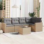 vidaXL Salon de jardin avec coussins 6 Pièces beige résine tressée