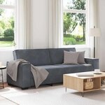 vidaXL Canapé à 3 places Gris foncé 220x78x84 cm Velours