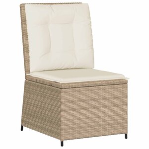 vidaXL Canapé de jardin avec coussin Noir et blanc crème polyrotin