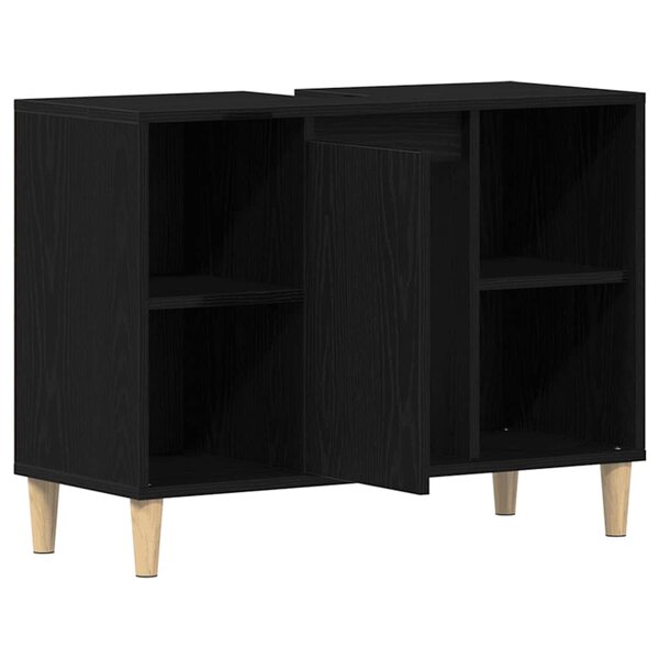 vidaXL Meuble sous-évier Chêne noir 80x33x60 cm Bois d'ingénierie