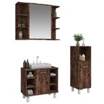 vidaXL Ensemble d'armoires de salle de bain 3 Pièces chêne fumé