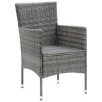 vidaXL Ensemble à manger de jardin coussins 5Pièces Résine tressée Gris