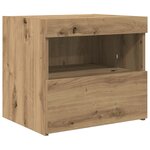 vidaXL Cabinet de chevet avec tiroir Chêne artisanal 50 x 40 x 45 cm