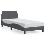 vidaXL Cadre de lit sans matelas gris foncé 90x190 cm velours