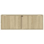 vidaXL Meuble TV mural avec lumières LED chêne sonoma 100x31x35 cm