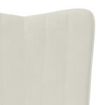 vidaXL Chaise à bascule avec repose-pied Blanc crème Velours