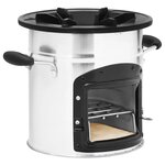 vidaXL Poêle à bois de camping Argenté 45 5x33x25 5cm Acier inoxydable