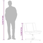 vidaXL Chaise pivotante Noir 63 x 75 x 76 cm Peau de mouton