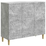 vidaXL Buffet Gris béton 89 x 34 5 x 80 cm Bois d'ingénierie