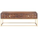 Vidaxl table basse 112x50x40 cm bois de manguier massif