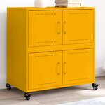 vidaXL Buffet jaune moutarde 68 5x39x72 cm acier laminé à froid