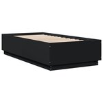 vidaXL Cadre de lit noir 75x190 cm bois d'ingénierie