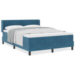 Lit Box Spring vidaXL avec Matelas Bleu Foncé 160x200 cm Velours