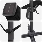 vidaXL Parasol déporté - Noir Polyester  Acier enduit Grand