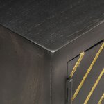 vidaXL Meuble TV Noir et doré 120 x 30 x 40 cm Bois massif de manguier