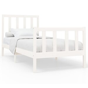 vidaXL Cadre de lit Blanc Bois de pin massif 90x200 cm