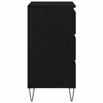 vidaXL Buffet avec tiroir Chêne noir 60 x 35 x 70 cm Bois d'ingénierie